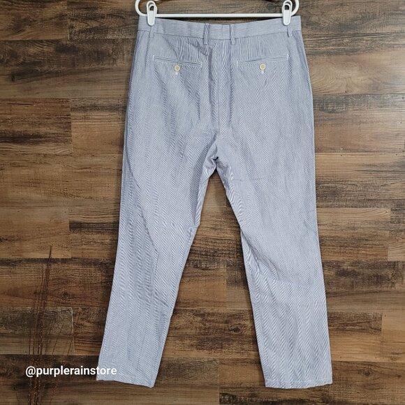 Banana Republic Kentfield Pants 33x30 Linen Cotton Stripe Pockets Preppy Coastal - Picture 2 of 11